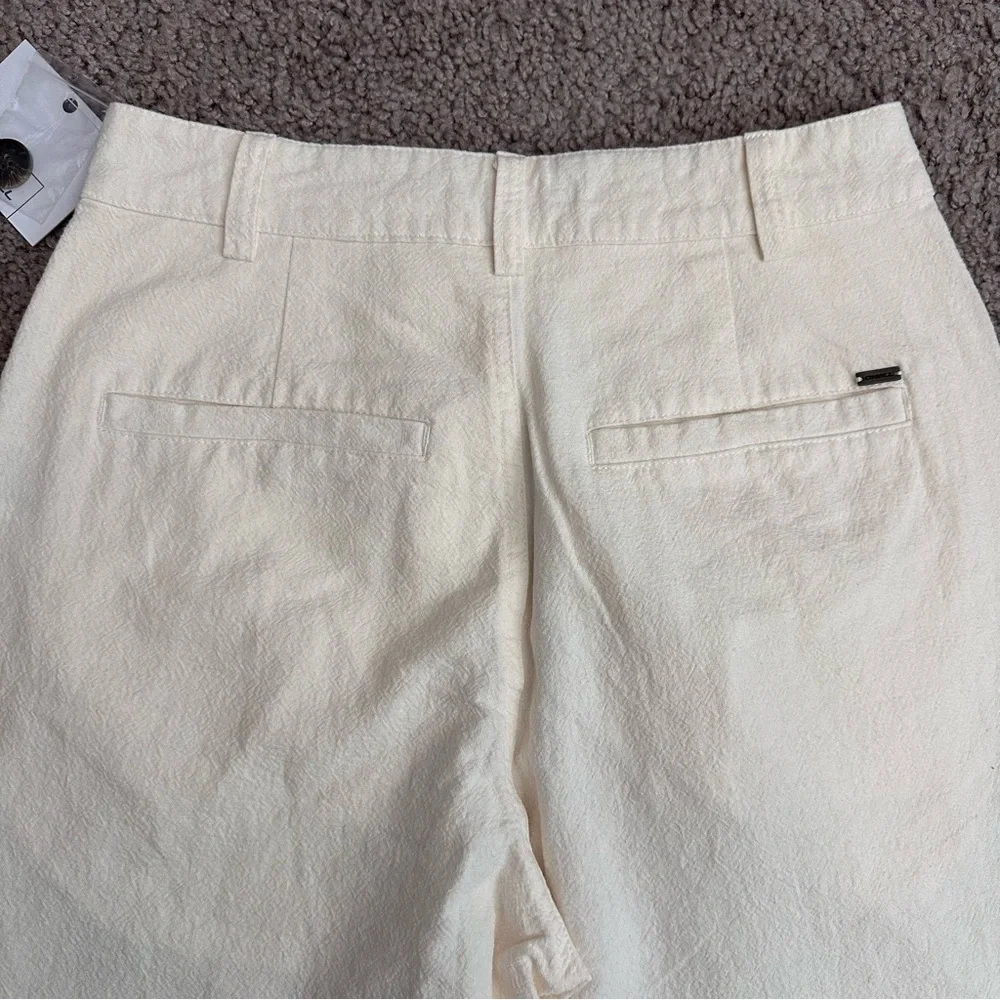 O’Neill Linen Blend Straight Wide Pants Womens 24 Wax Paper